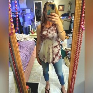 🎆🎈BUY 1 GET 1 FREE SALE💥American Eagle Tie Dye Long Racer Back Tank Top Sz XS